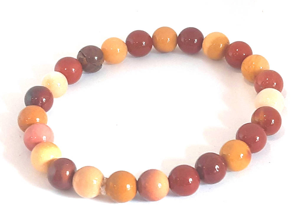 Bracelet Perles Jaspe Mokaïte Sur Mesure - Fait Main - Sans Fermoir - Homme/Femme